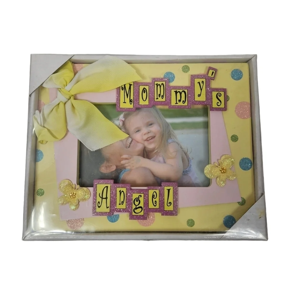 NWT So Seong Mommy's Angel Yellow &‎ Pink 3D Picture Frame 4x6